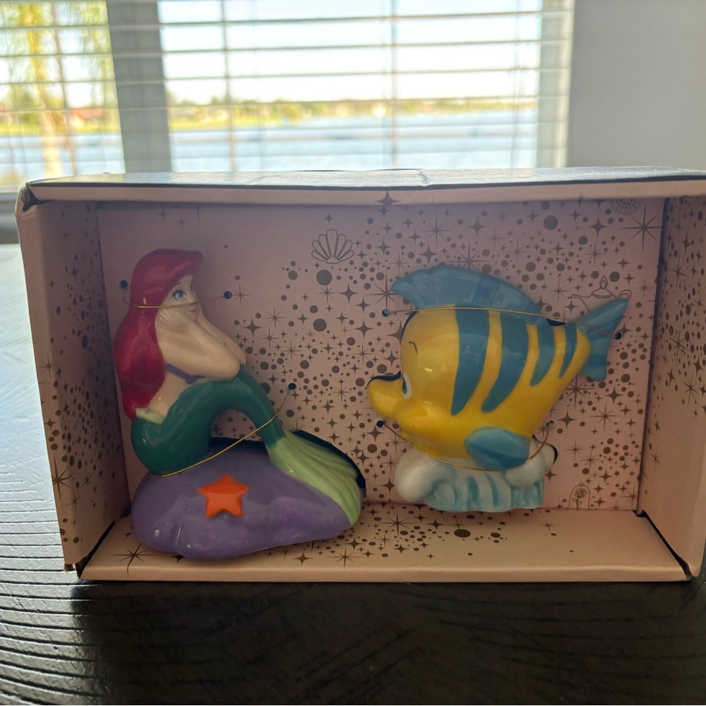 NWT Disney Ariel and Flounder salt and pepper shaker